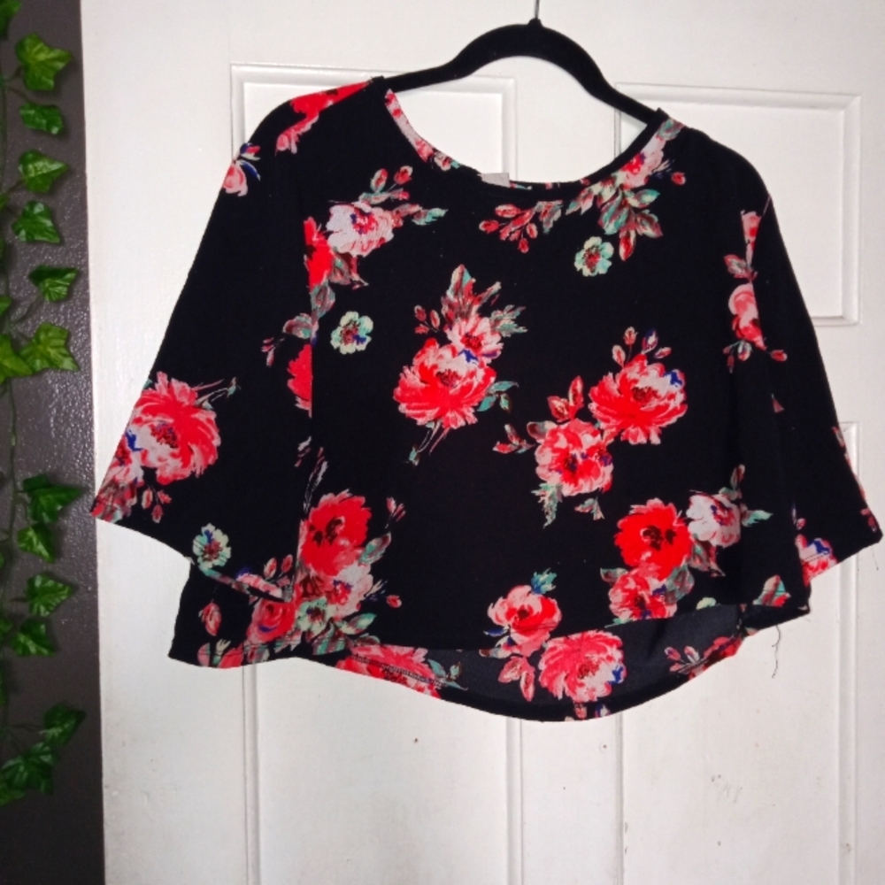 Two-piece floral top and cover up